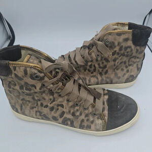 Lavin Leopard Print leather High Basket Sneakers Size 40